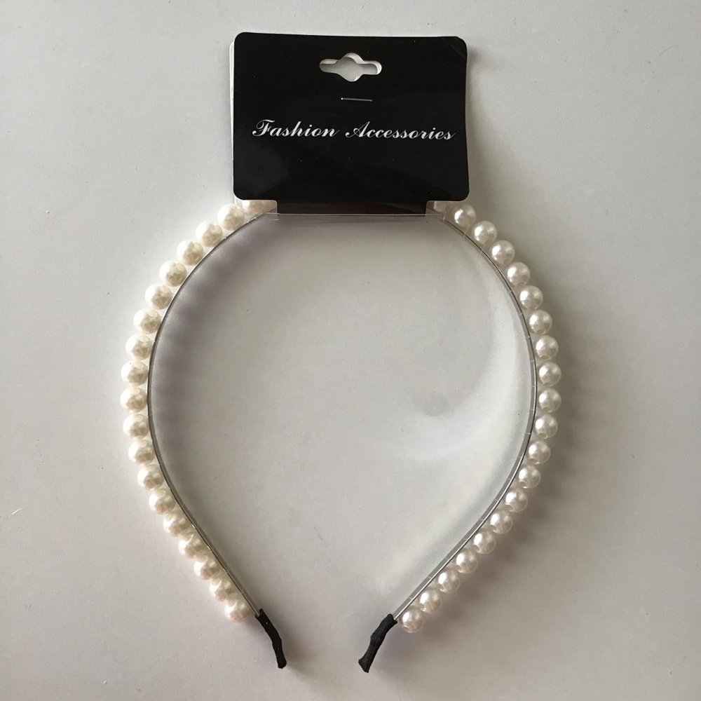 NEW White Faux Pearl Headband Hair Bridal Party Wedding Halloween Costume Crafts